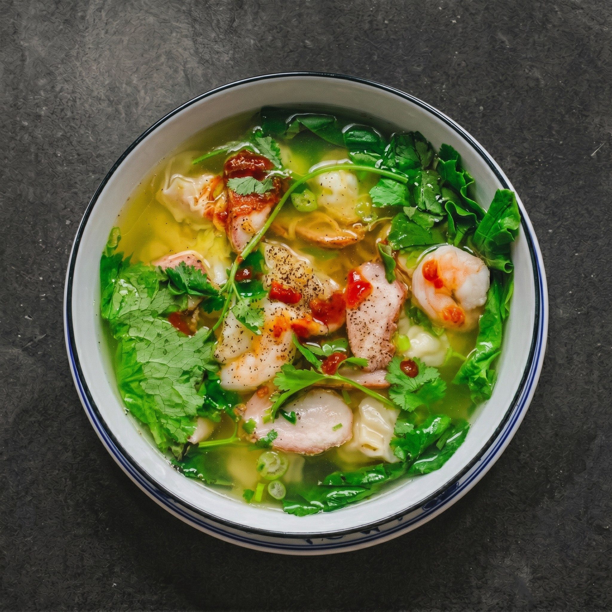 Wonton Egg Noodle Soup.