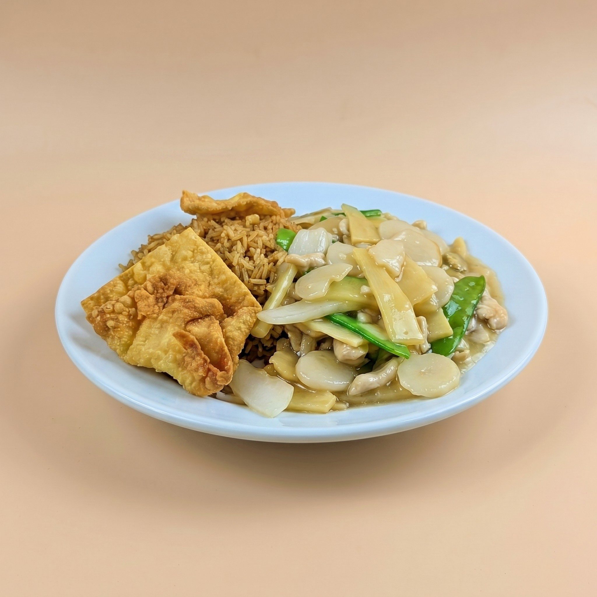 Moo Goo Gai Pan Chicken.